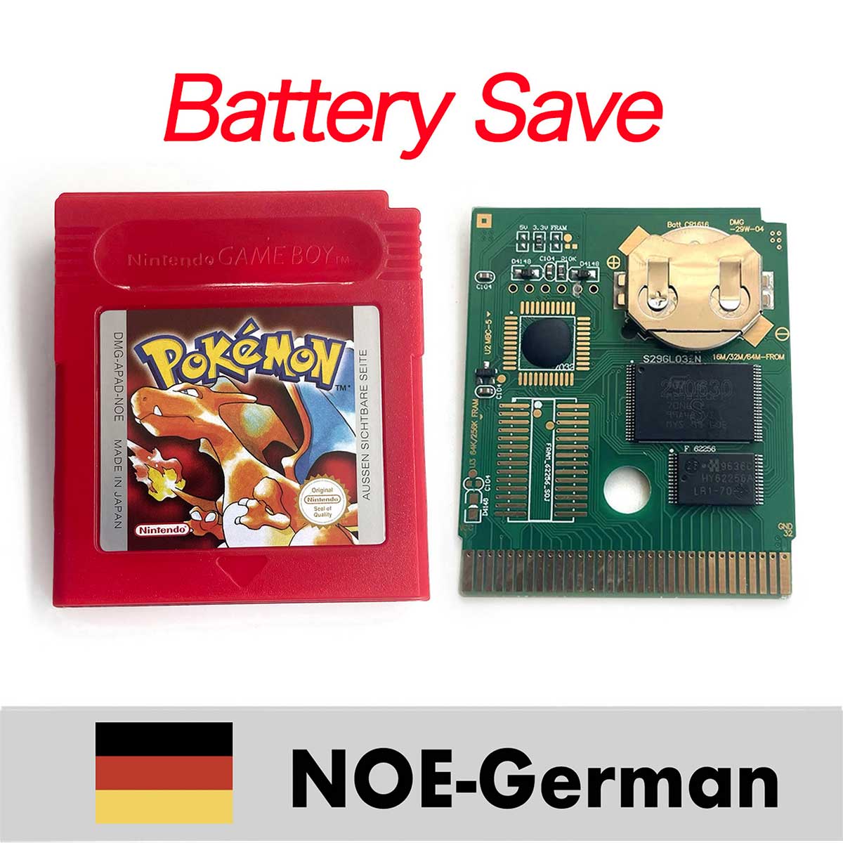 USA ITA NOE FRA ESP EUR version battery save cart pokemon crystal gold silver yellow red blue 16 bit Game Cartridge for GBC
