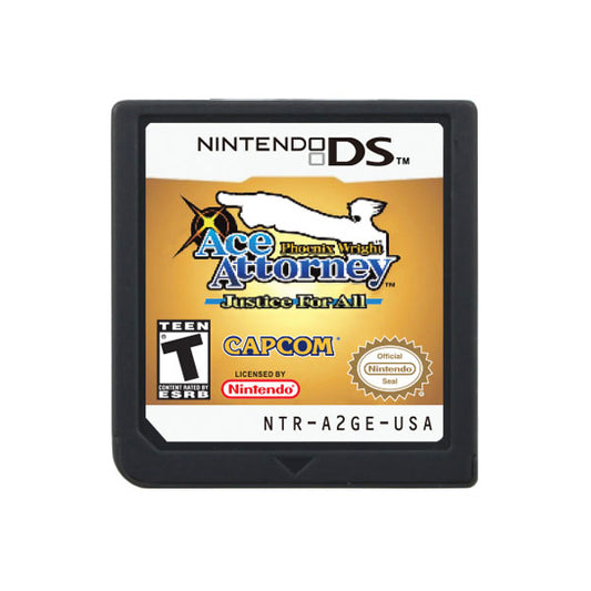 Phoenix Wright Ace Attorney Justice For All Game cartridge for Nintendo Ds 3ds 2ds