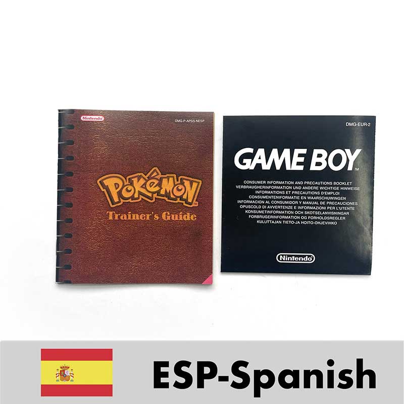 USA FRA NOE ESP ITA EUR Pokemon crystal gold silver red blue yellow Metallic FoilFinish Box Trey Manual label for GBC