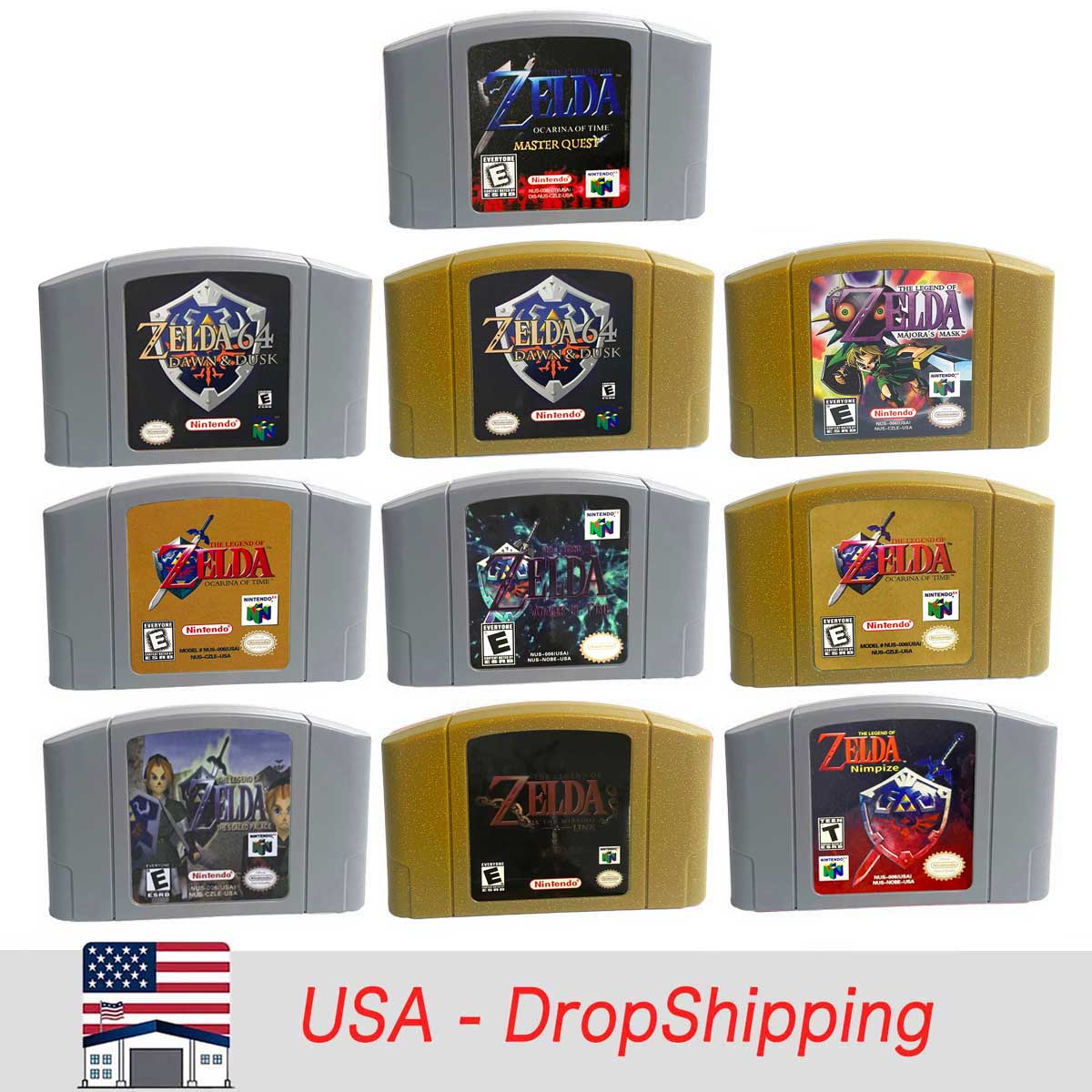 （Shipped From The United States) THE-LEGEND-OF-ZELDA Series USA NTSC Version English Retro Video Game Consoles 64bit Game Cartridge for N64