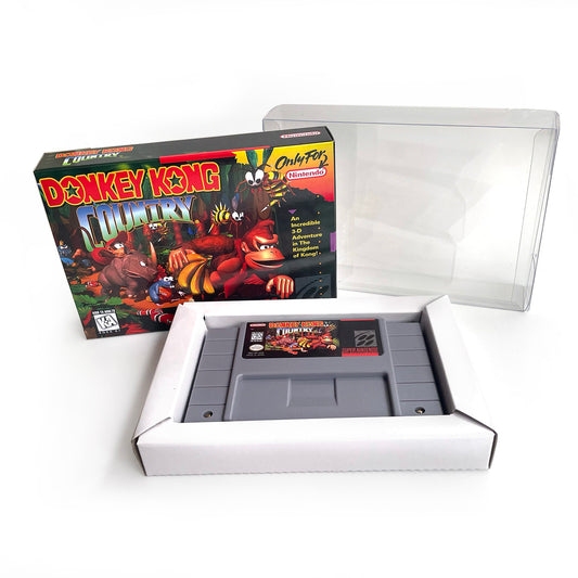donkey kong country 1 USA cartridge with tray box manual for SNES super nintendo entertainment system