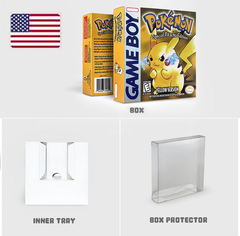 NOE ITA USA EUR ESP yellow green red gold crystal blue silver Pokemon Series Nintendo Metallic Holographic BOX trey for GBC