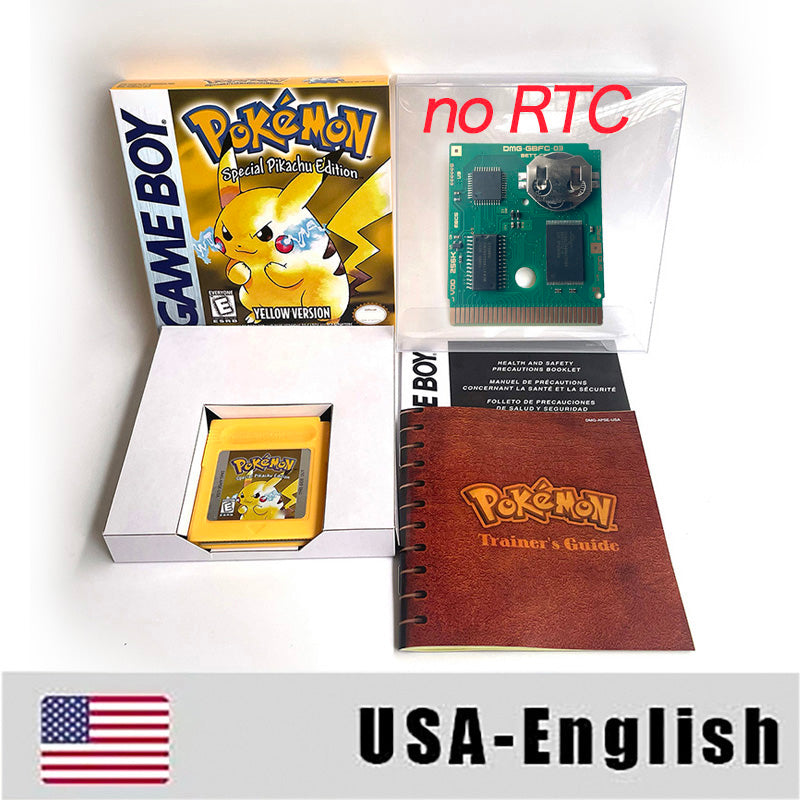 USA / NTSC Sealed NO RTC pokemon yellow version Battery save IC save  Manual cartridge with tray box for gbc game boy color
