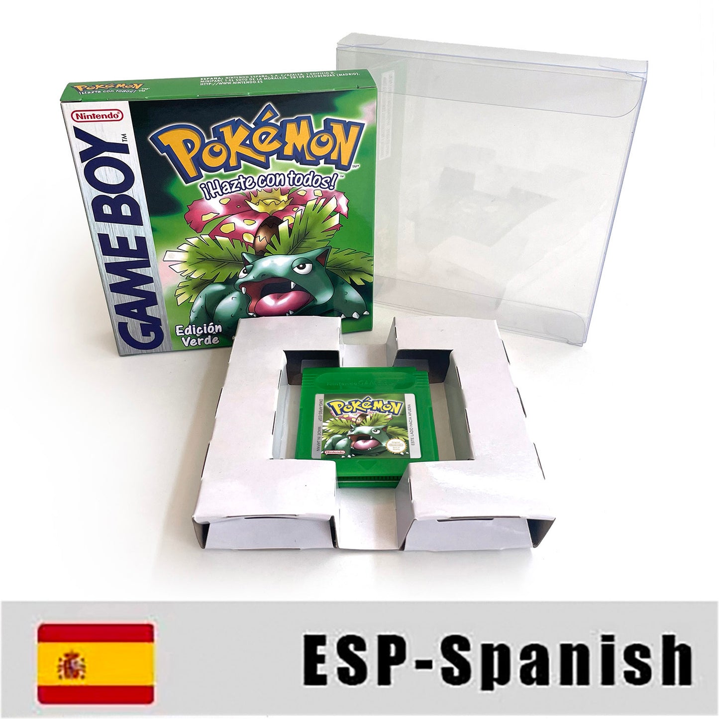 GBC GAME ESP Spanish gbc game pokemon green pokemon verde version Nintendo cartridge with tray box game boy color