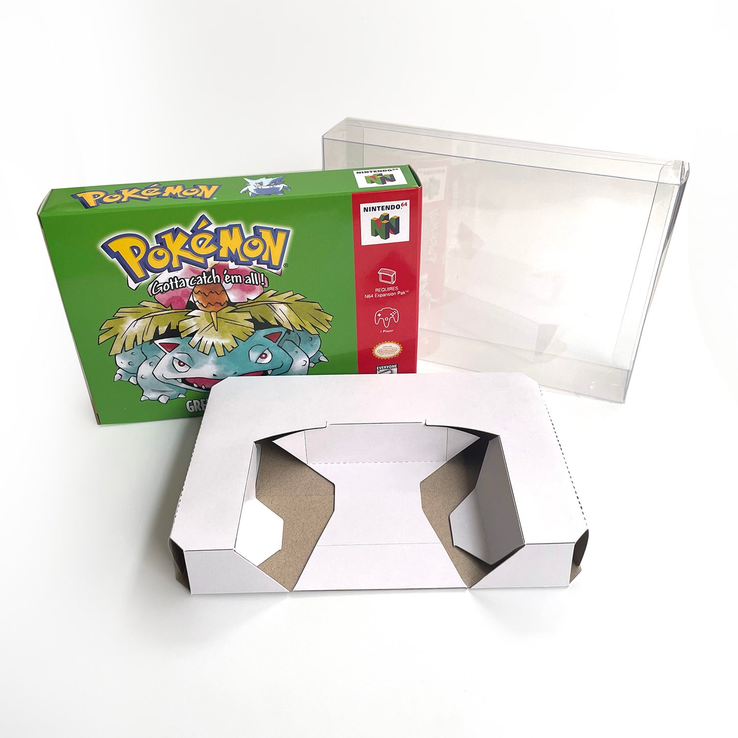 pokemon green version game cartridge with tray box for N64 Nintendo 64