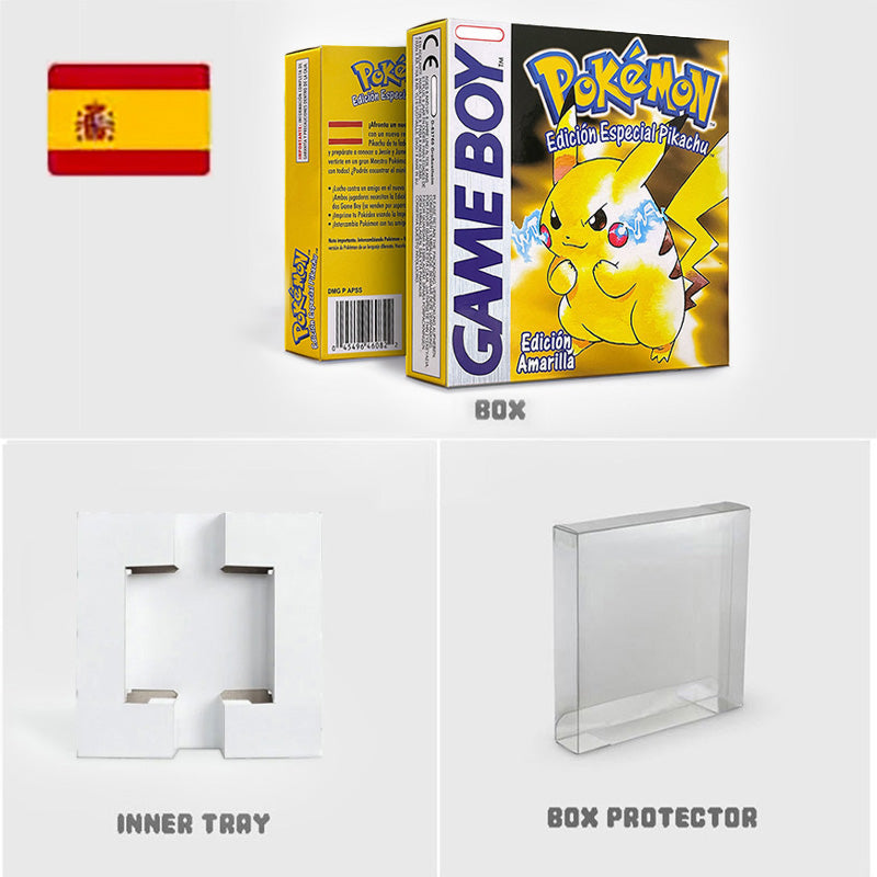 NOE ITA USA EUR ESP yellow green red gold crystal blue silver Pokemon Series Nintendo Metallic Holographic BOX trey for GBC
