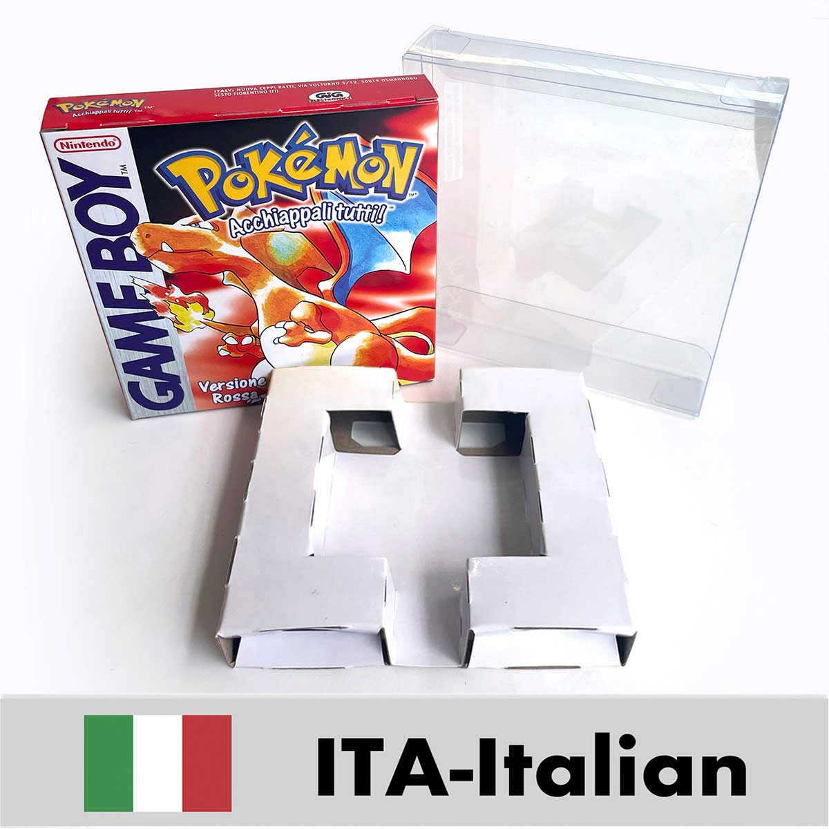 USA FRA NOE ESP ITA EUR Pokemon crystal gold silver red blue yellow Metallic FoilFinish Box Trey Manual label for GBC