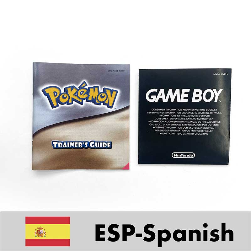 USA FRA NOE ESP ITA EUR Pokemon crystal gold silver red blue yellow Metallic FoilFinish Box Trey Manual label for GBC