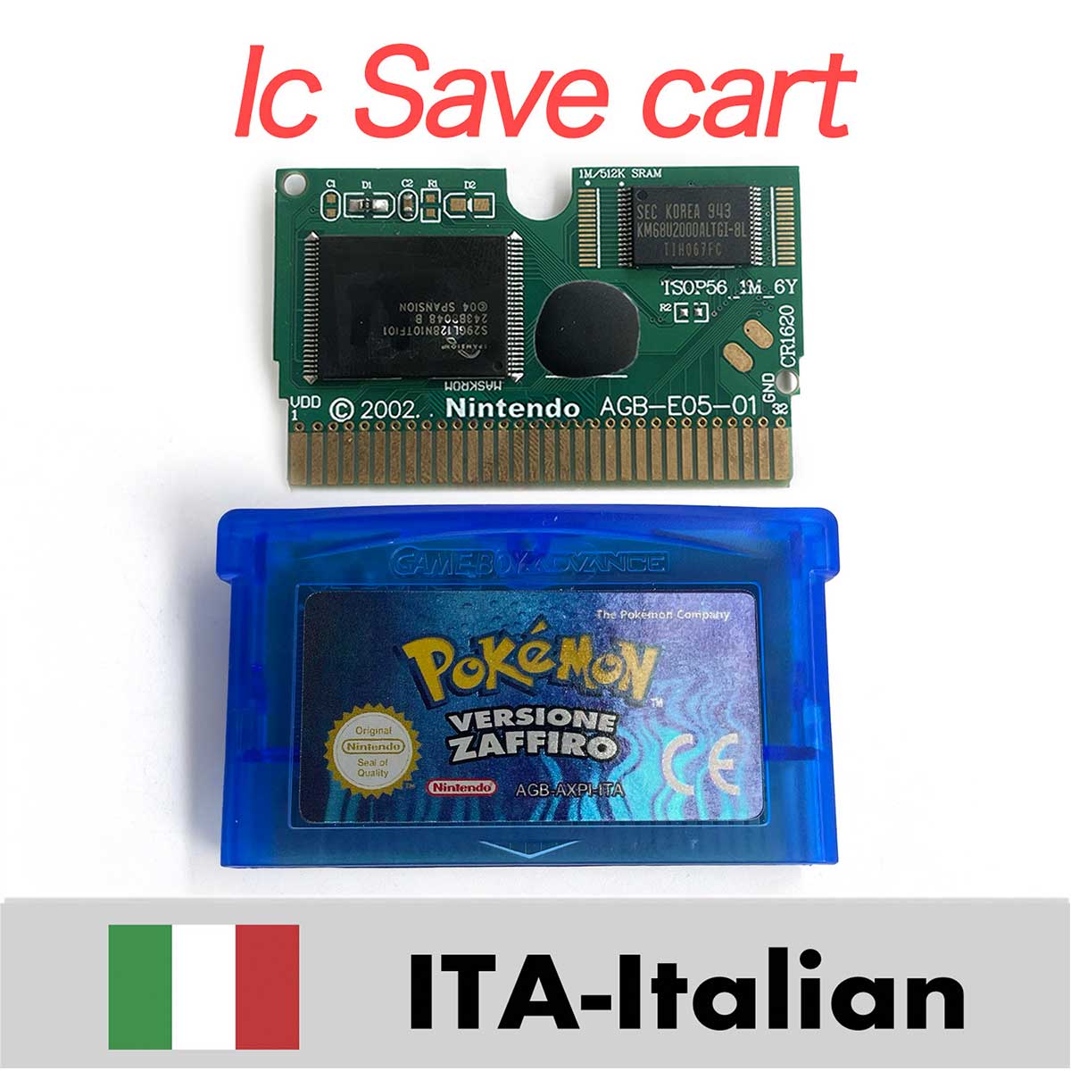 USA ESP NOE FRA EUR ITA IC Save cart Pokemon Emerald,firered,ruby,sapphire,leafgreen Game Cartridge for GBA multiple languages