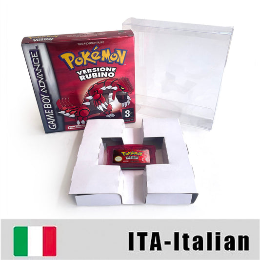 ITA Italian IC save rtc flash cart Real Time Clock pokemon rubino version box with tray Nintendo game cartridge for gba game boy advance