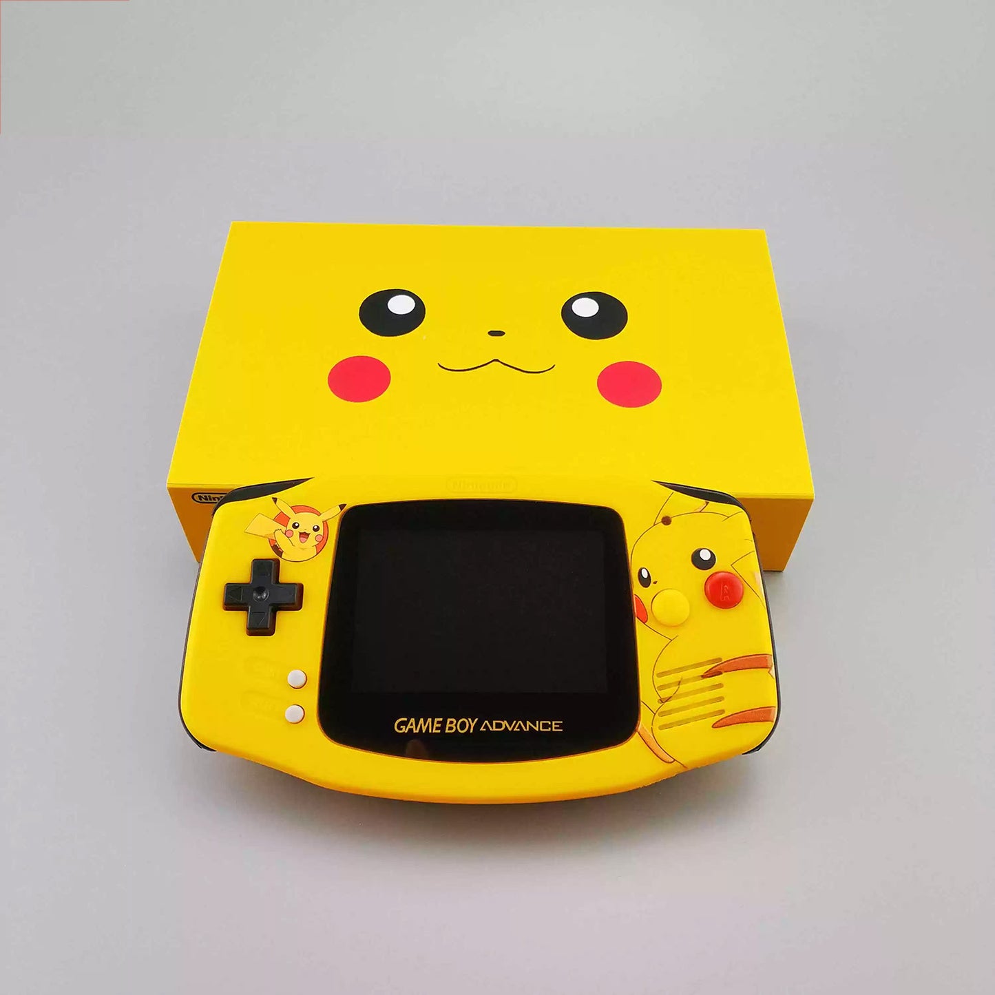 Original Gameboy GBA Gaming Console Pikachu Highlighted Limited Edition Palm