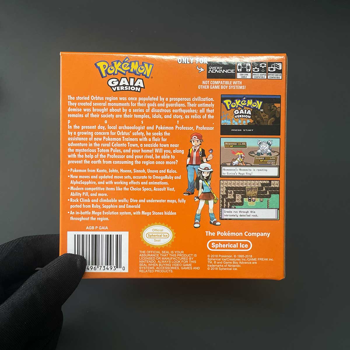 USA ESP Pokemon GAIA ( 1 M Flash cart ) Cartridge for GBA
