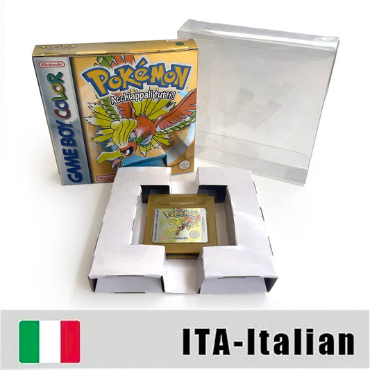 GBC game ITA pokemon gold version RTC Flash cart Nintendo pokemon oro Battery save cartridge with tray box game boy color
