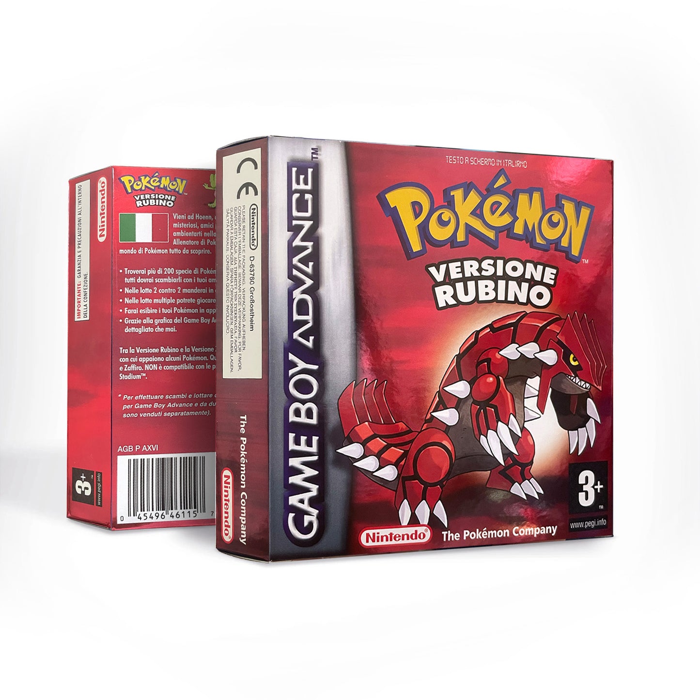 ITA Italian IC save rtc flash cart Real Time Clock pokemon rubino version box with tray Nintendo game cartridge for gba game boy advance