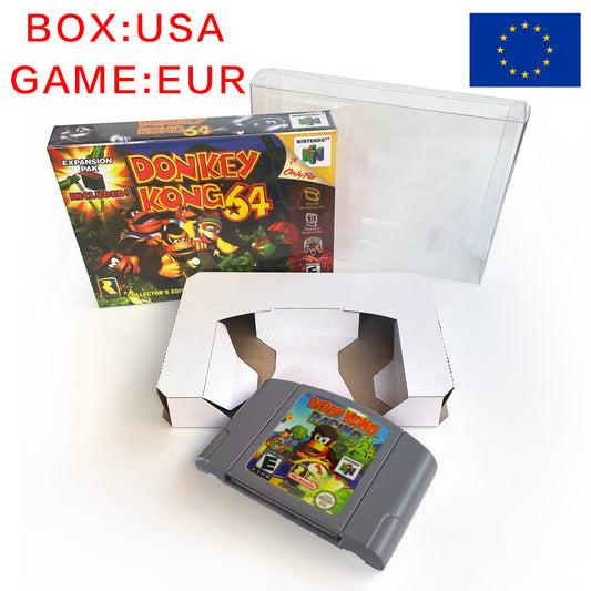 EUR PLA version English diddy kong racing game cartridge with tray box for N64 Nintendo 64