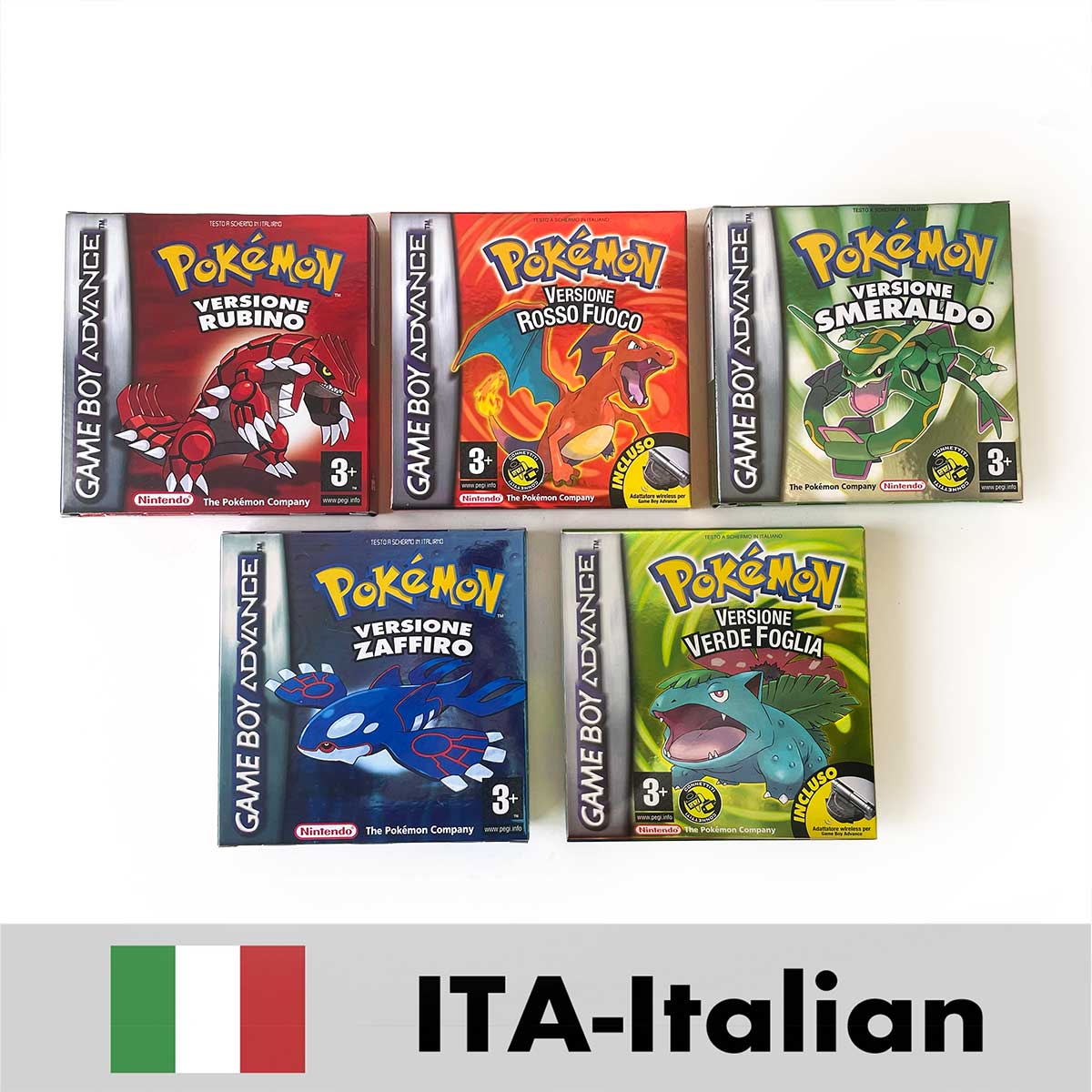 USA FRA NOE FRA Pokemon Emerald Ruby Firered Sapphire LeafGreen Box Tray Manual for Gba
