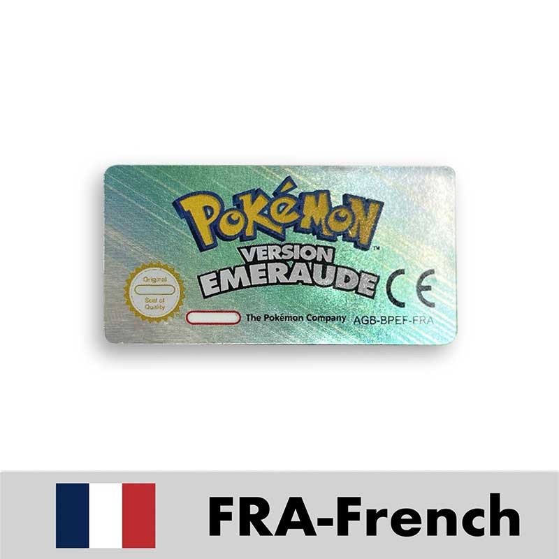 USA FRA NOE ESP ITA EUR Pokemon Emerald Sapphire Leafgreen Ruby Firered Metallic FoilFinish Box Trey Manual label for GBA