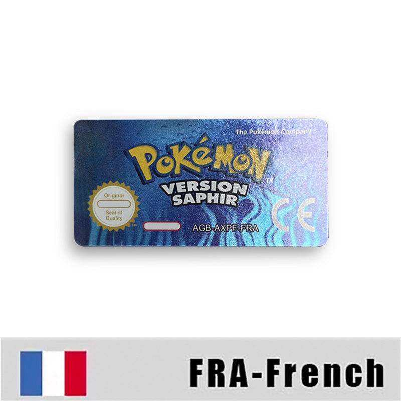 Pokemon Leaf Green Fire Red Ruby Emerald Sapphire Game Cartridge Label Stickers for Gba