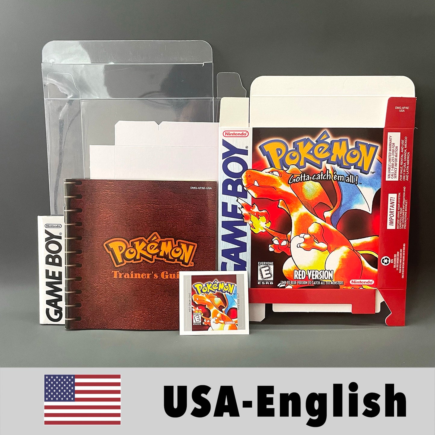 USA ITA NOE FRA ESP version battery save cart sealed pokemon blue 16 bit box tray manual Game Cartridge for GBC