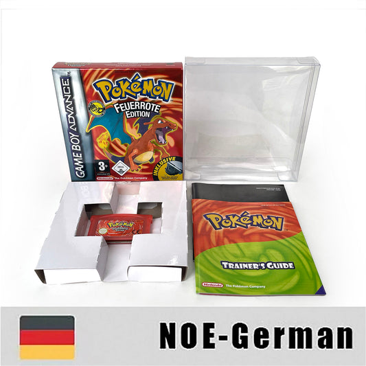 NOE German IC save 1 M flash cart pokemon firered sealed manual box with tray Nintendo game cartridge for gba game boy advance