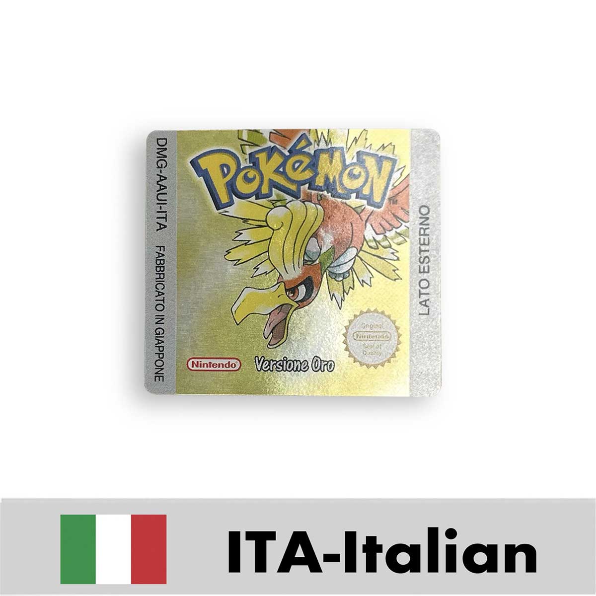 USA FRA NOE ESP ITA EUR Pokemon crystal gold silver red blue yellow Metallic FoilFinish Box Trey Manual label for GBC