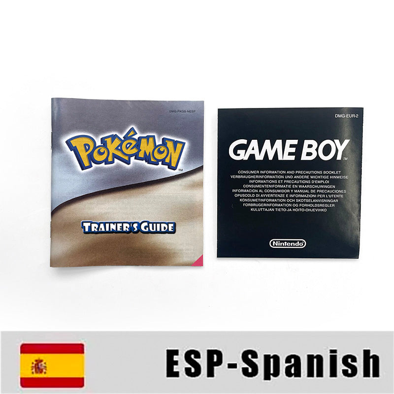 gbc game ESP Spanish pokemon gold version RTC Flash cart Battery save pokemon oro cartridge with tray box game boy color