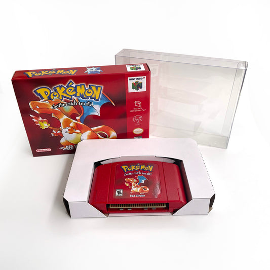 pokemon red version game cartridge with tray box for N64 Nintendo 64