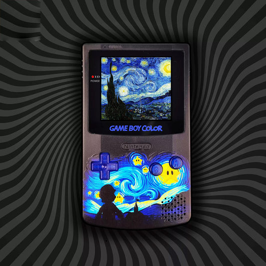 GBC customized GAMEBOY COLOR game console highlights point-to-point full fit Van Gogh Mario