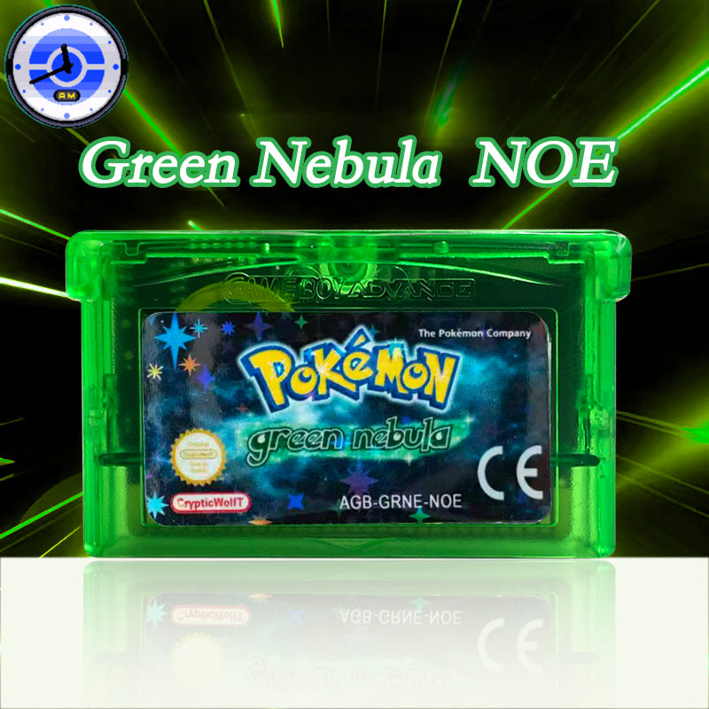 NOE  VERSION German Pokemon Pokemon green nebula RTC Flash cart Real Time Clock Cartridge Video Console Card Rom Hack for gba