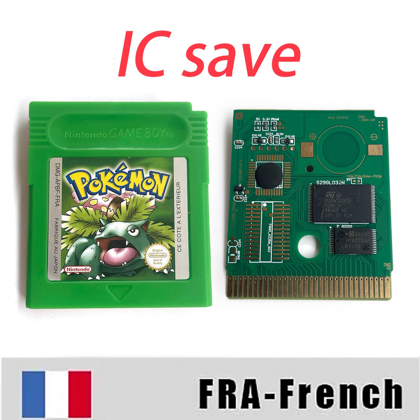 GBC GAME FRA French gbc game pokemon green pokemon vert version Nintendo cartridge with tray box game boy color