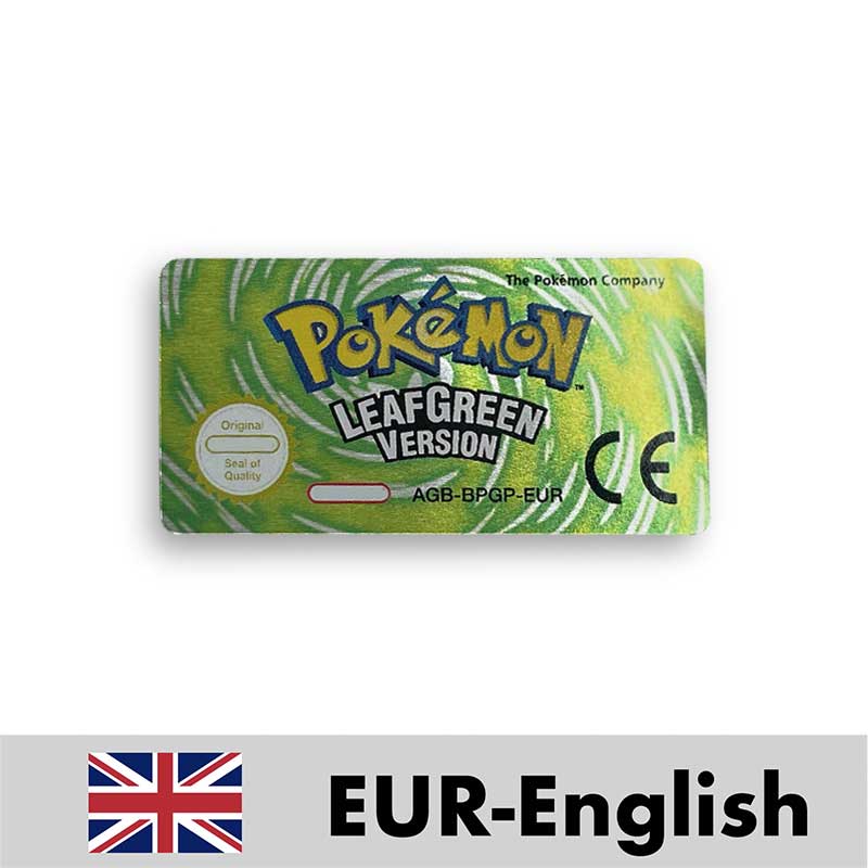 USA FRA NOE ESP ITA EUR Pokemon Emerald Sapphire Leafgreen Ruby Firered Metallic FoilFinish Box Trey Manual label for GBA