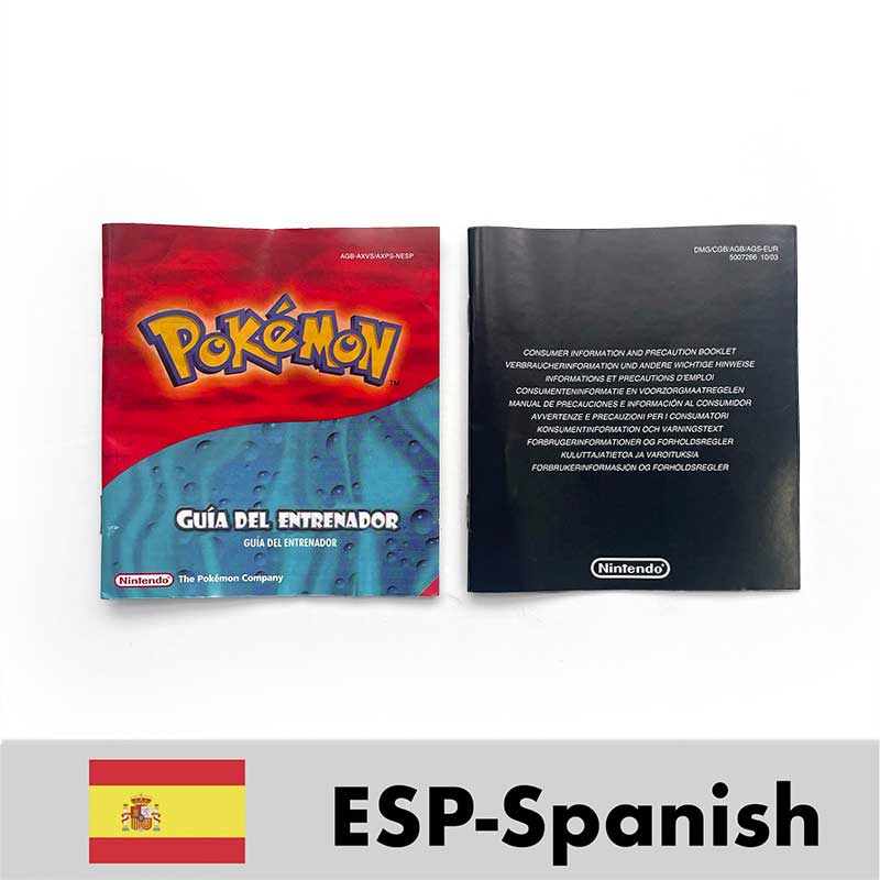 USA FRA NOE ESP ITA EUR Pokemon Emerald Sapphire Leafgreen Ruby Firered Metallic FoilFinish Box Trey Manual label for GBA