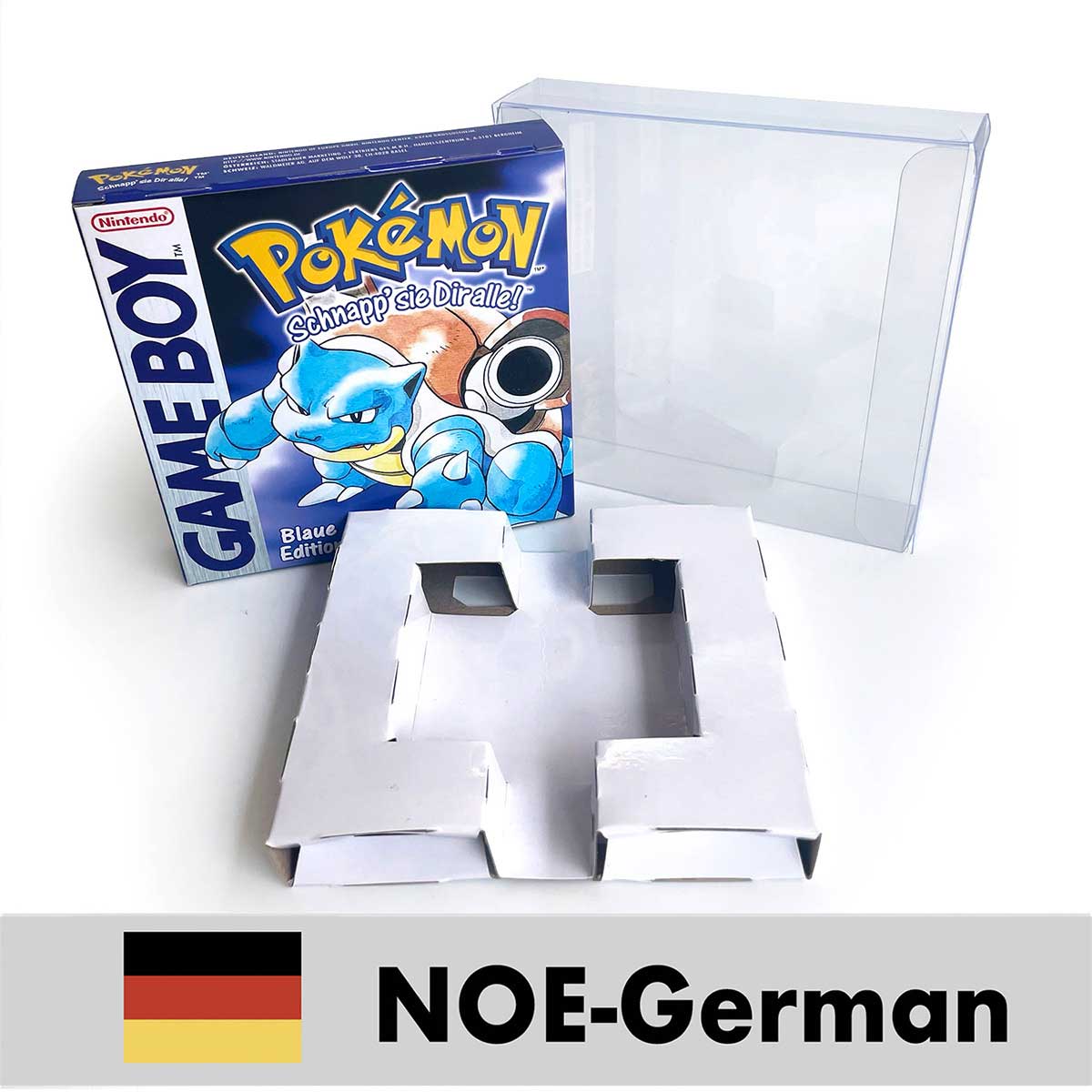 USA FRA NOE ESP ITA EUR Pokemon crystal gold silver red blue yellow Metallic FoilFinish Box Trey Manual label for GBC