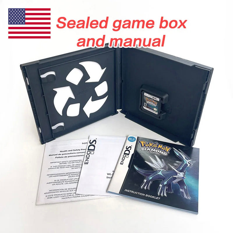 （Shipped from the United States) USA Version English pokemon Pearl Platinum SoulSilver HeartGold Diamond Box with Manual Game CartridUSA Version English pokemon Pearl Platinum SoulSilver HeartGold Diamond Box with Manual Game Cartridge for Ds 3ds 2ds