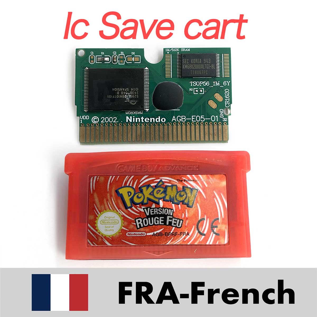 USA ESP NOE FRA EUR ITA IC Save cart Pokemon Emerald,firered,ruby,sapphire,leafgreen Game Cartridge for GBA multiple languages