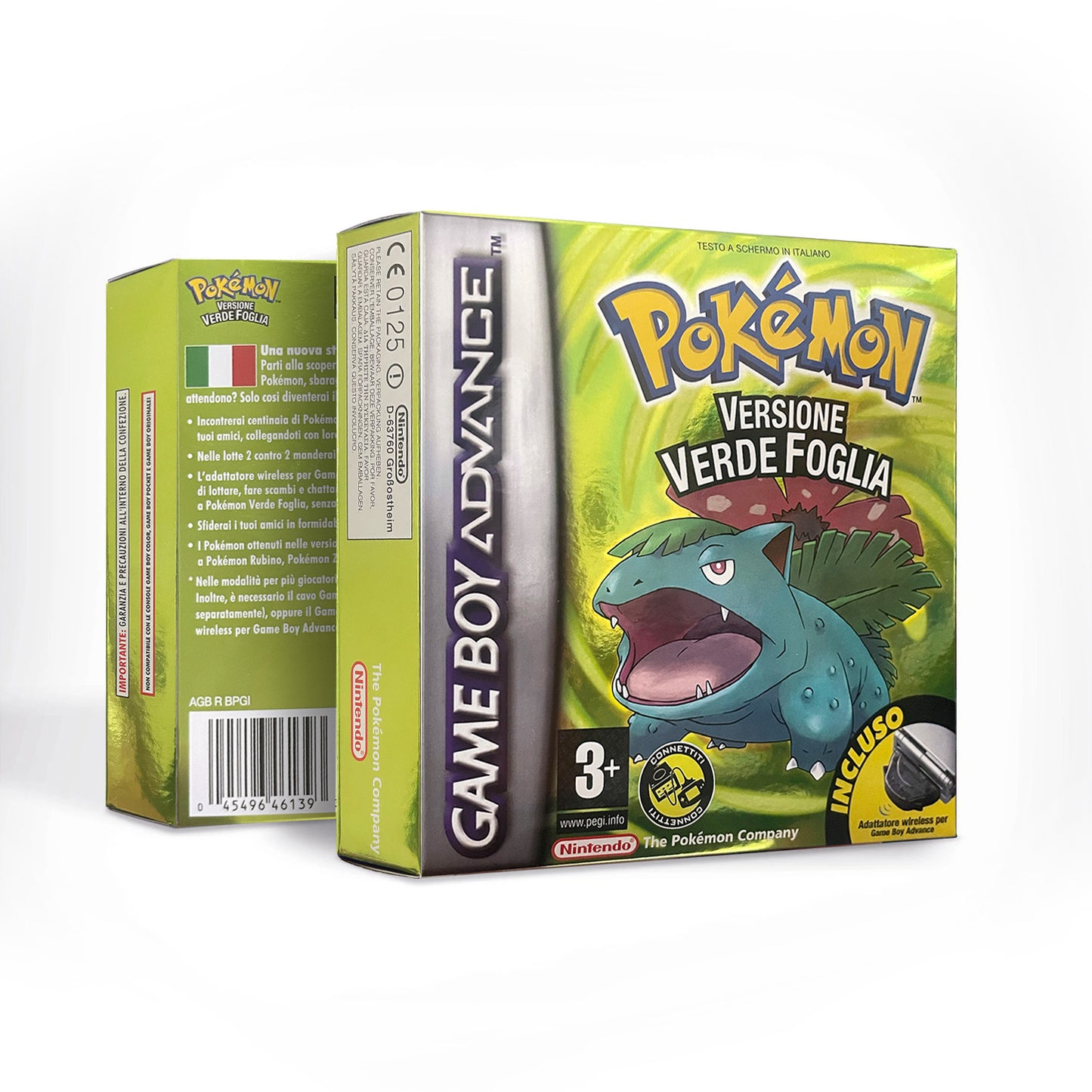 ITA Italian IC save 1 M flash cart pokemon foglia verde version box with tray Nintendo game cartridge for gba game boy advance