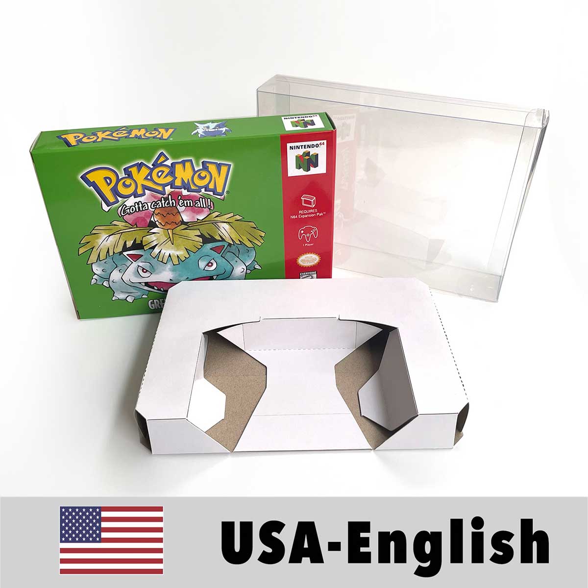 USA NTSC Pokemon Blue Crystal Red Silver Yellow Gold Green Game Cartridge 64 Bit Game Consoles with Retail Box for N64