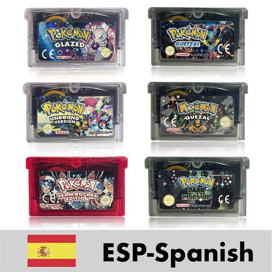 ESP pokemon QUEZAL team rocket glazed quetzal unbound ( RTC Flash cart ) Cartridge for gba