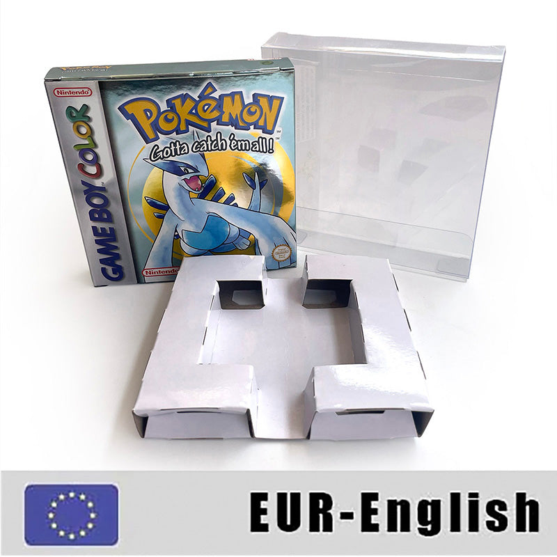 GBC game EUR english pokemon silver version RTC Flash cart Battery save Nintendo cartridge tray box game boy color