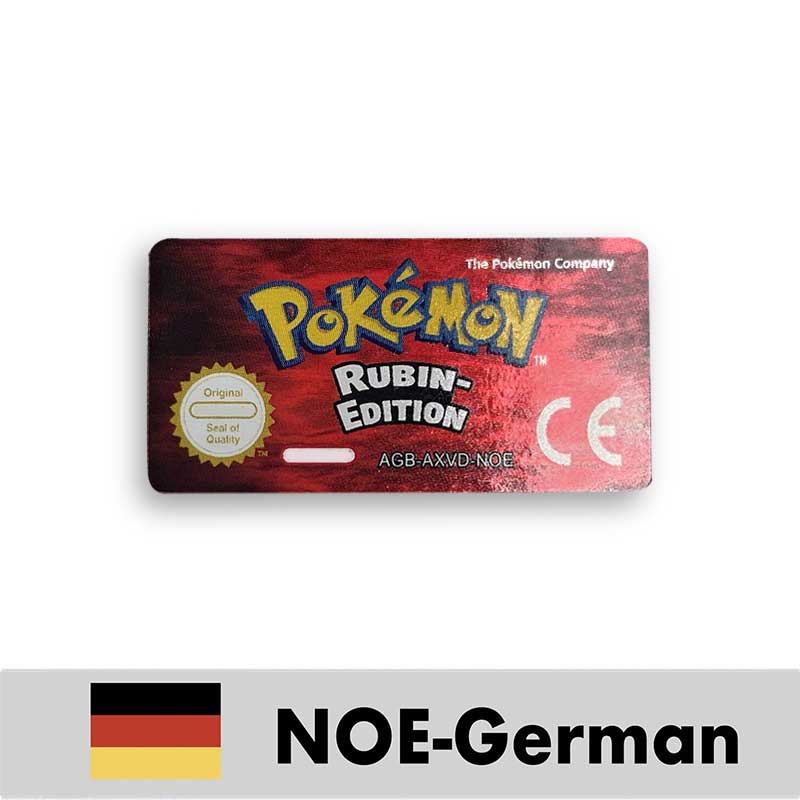 USA FRA NOE ESP ITA EUR Pokemon Emerald Sapphire Leafgreen Ruby Firered Metallic FoilFinish Box Trey Manual label for GBA