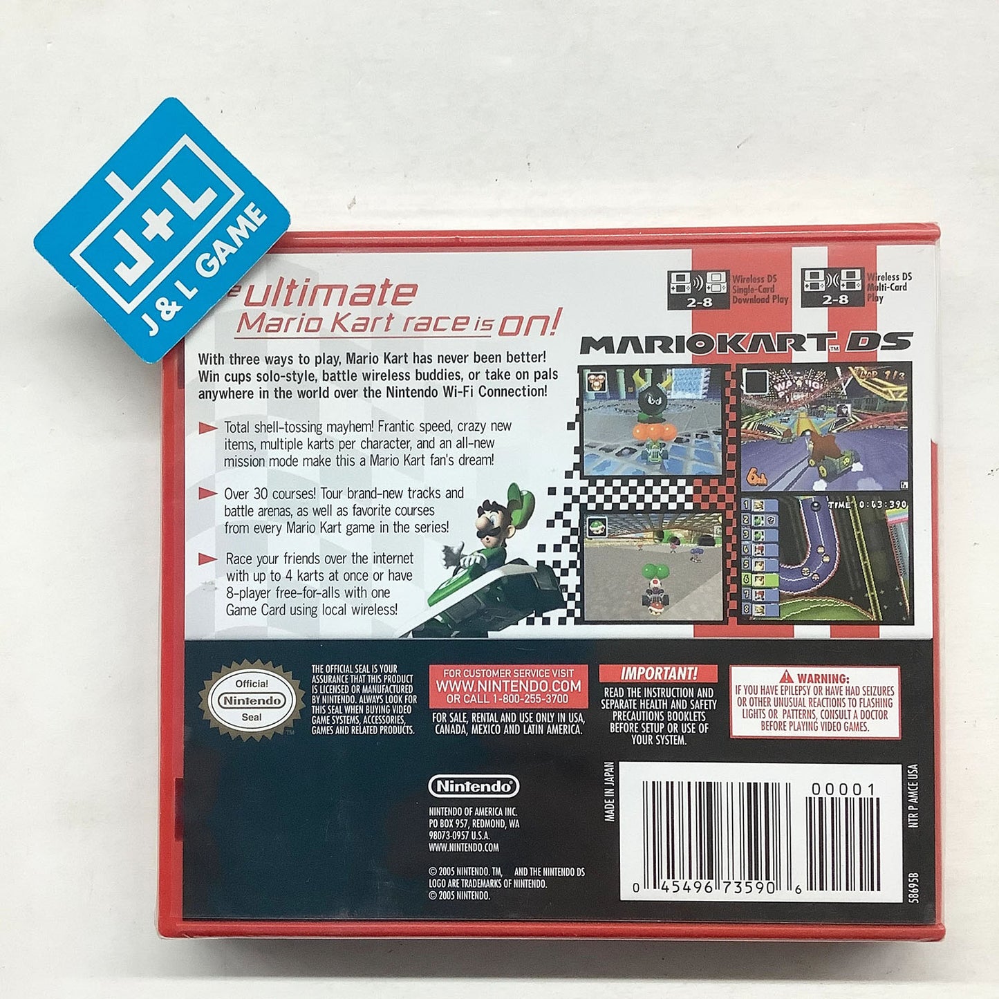 Mario Kart With Box Game cartridge Manual Ds  for Nintendo Ds 3ds 2ds