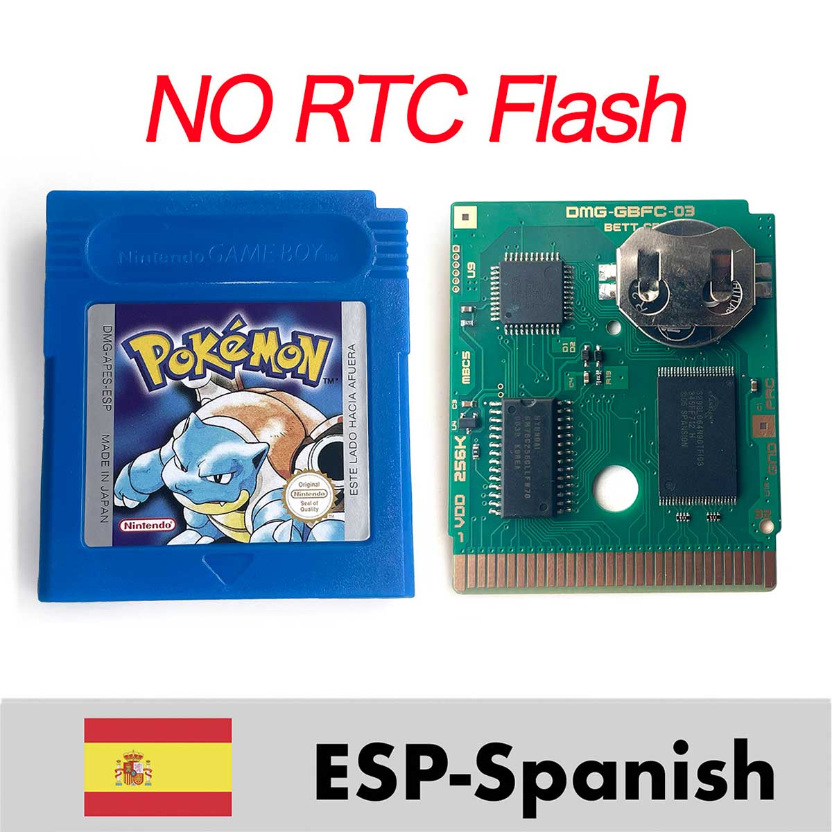 USA ITA NOE FRA ESP EUR version pokemon RTC Flash crystal gold silver NO RTC yellow red blue 16 bit Game Cartridge for GBC