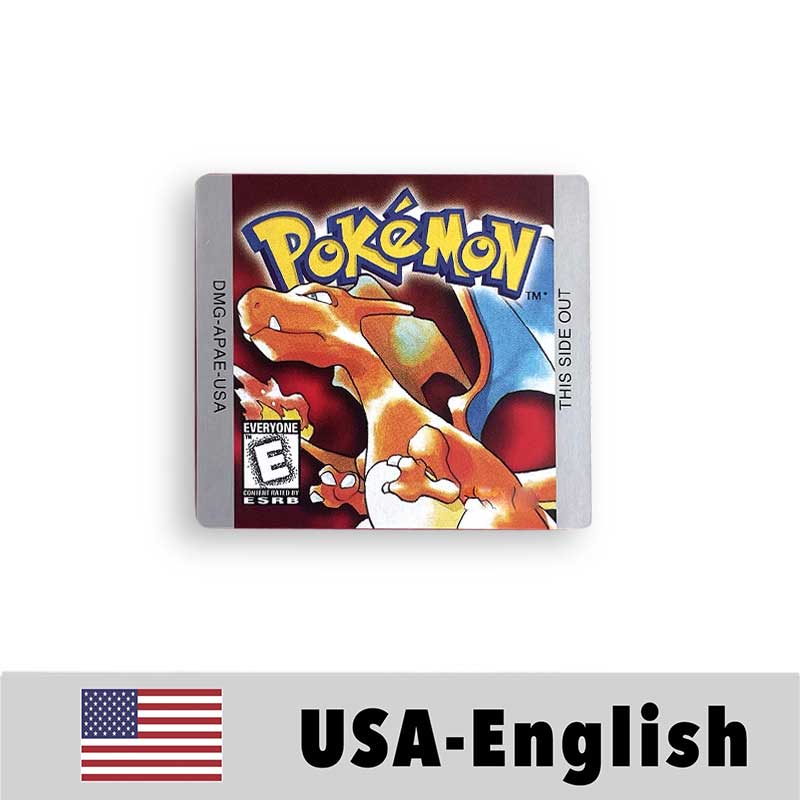 USA FRA NOE ESP ITA EUR Pokemon crystal gold silver red blue yellow Metallic FoilFinish Box Trey Manual label for GBC
