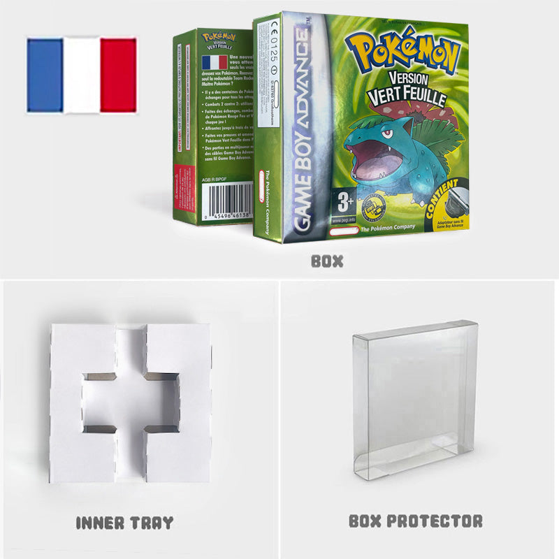 USA NOE FRA EUR ESP ITA Pokemon Emerald Ruby Leafgreen Sapphire Firered Nintendo Metallic Holographic BOX for GBA multiple languages