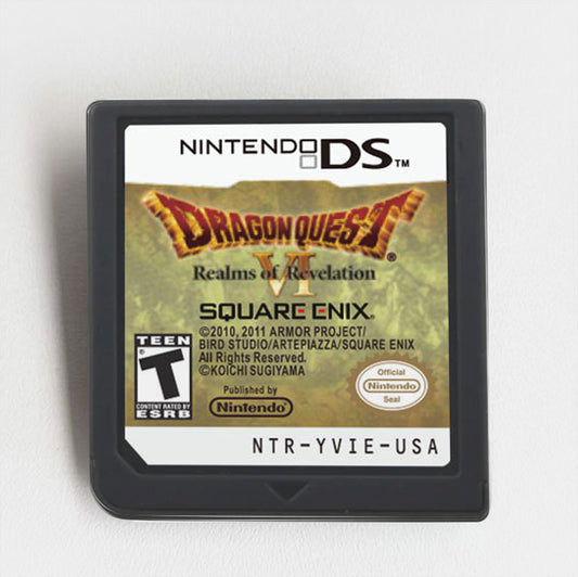 Dragon Quest VI Realms of Revelation Game cartridge for Nintendo Ds 3ds 2ds