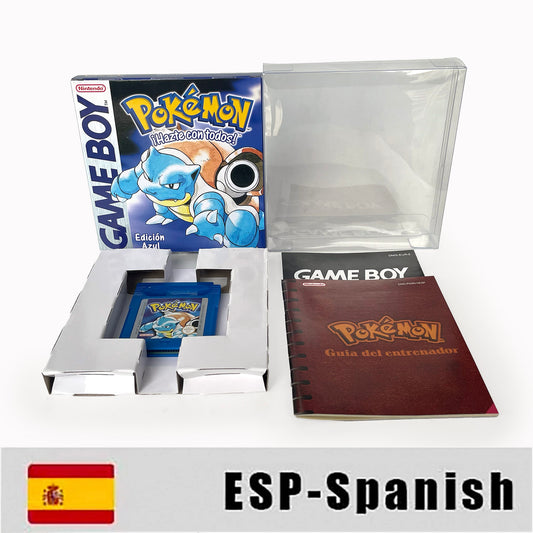 GBC game ESP Spanish pokemon blue version Nintendo Battery save flash cart pokemon azul cartridge tray box gbc game boy color