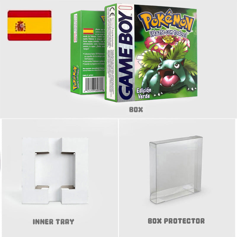 NOE ITA USA EUR ESP yellow green red gold crystal blue silver Pokemon Series Nintendo Metallic Holographic BOX trey for GBC