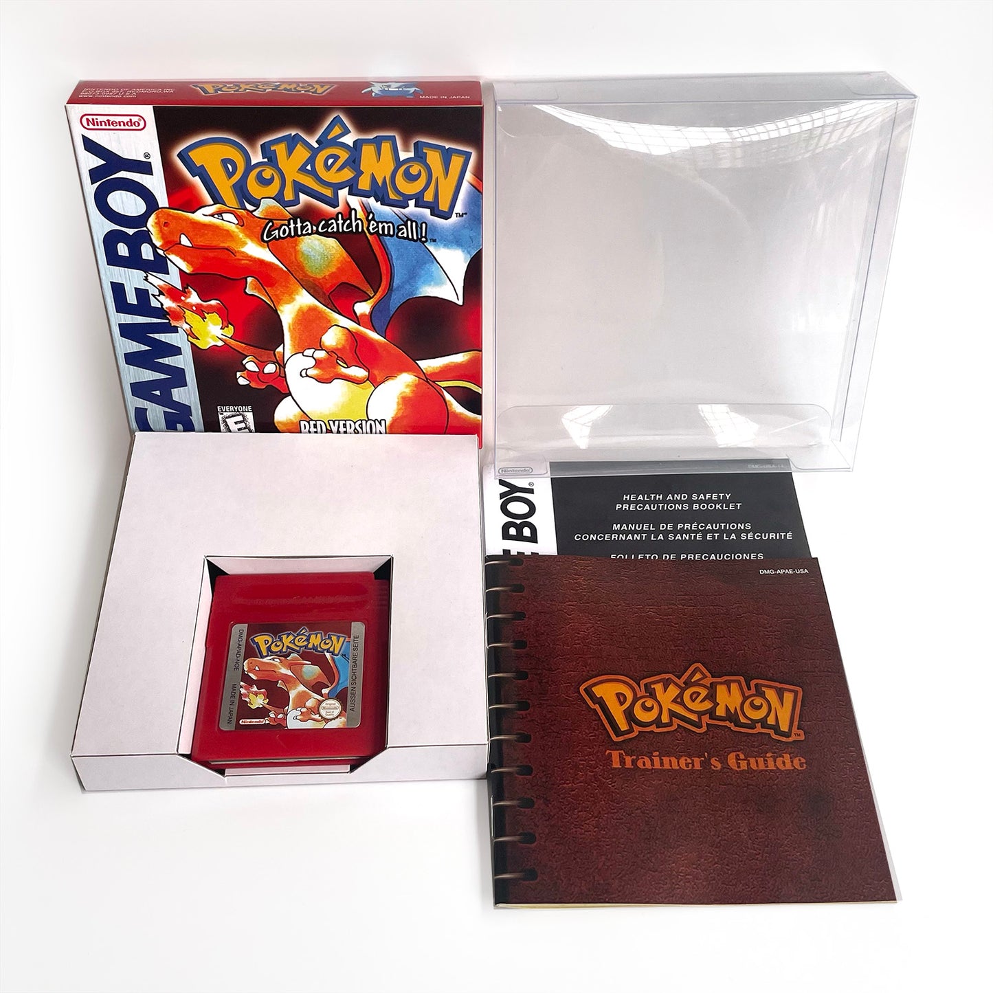 USA Pokemon red English Version Battery Save no RTC Flash Cart IC Save Manual Cartridge with Tray Box for Gbc Game Boy Color