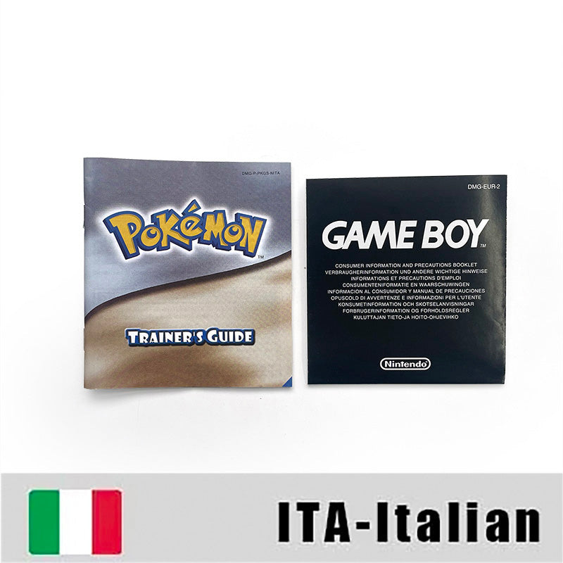 USA FRA NOE ESP ITA EUR Pokemon crystal gold silver red blue yellow Metallic FoilFinish Box Trey Manual label for GBC