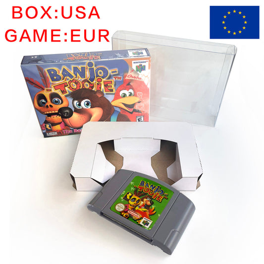 EUR PLA version English banjo tooie game cartridge with tray box for N64 Nintendo 64